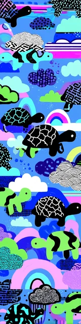 Free turtle bookmark featuring whimsical blue turtle